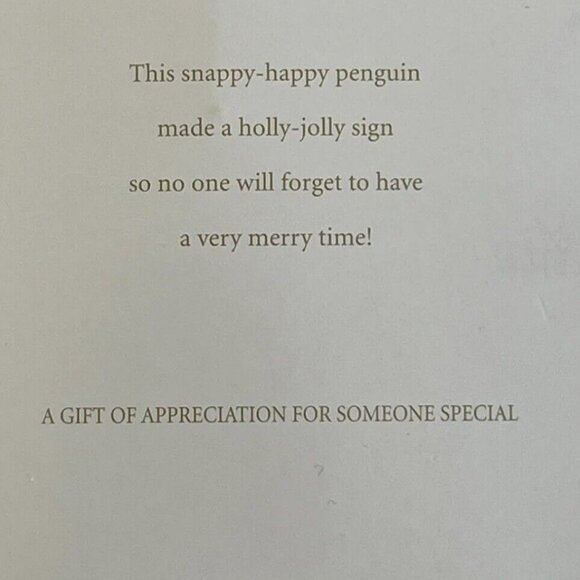 2009 Hallmark Keepsake Ornament Sign Of The Times Cute Penguin Christmas Gift - Picture 11 of 11